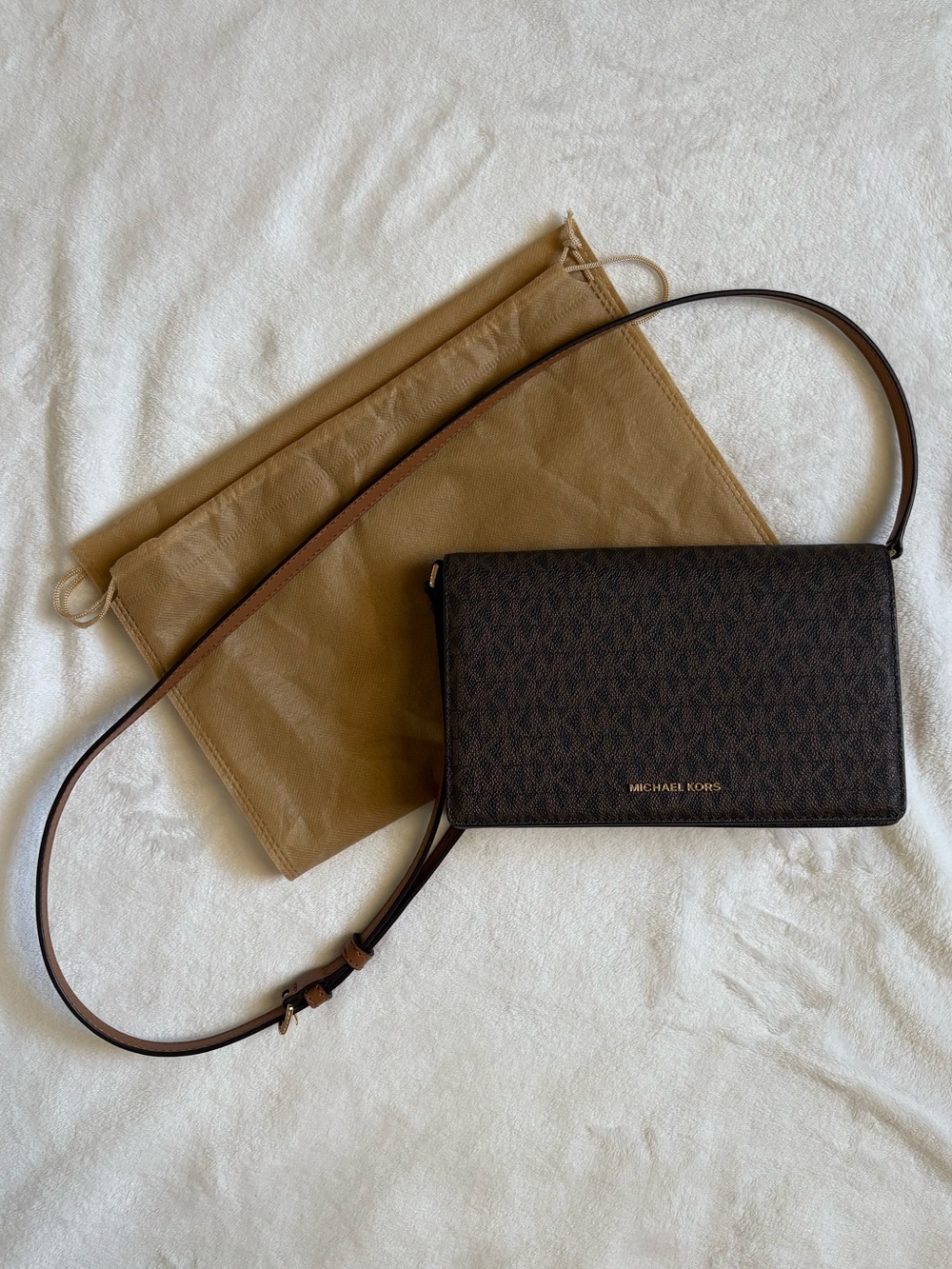 Michael Kors Jet Set Medium Signature Logo Front-Flap Crossbody Bag